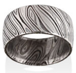 Triple White Damascus Ring - Oxidized