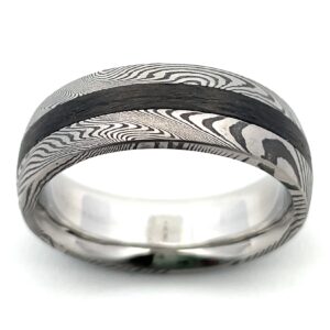 Supernova Damascus with Carbon Inlay - Oxidized