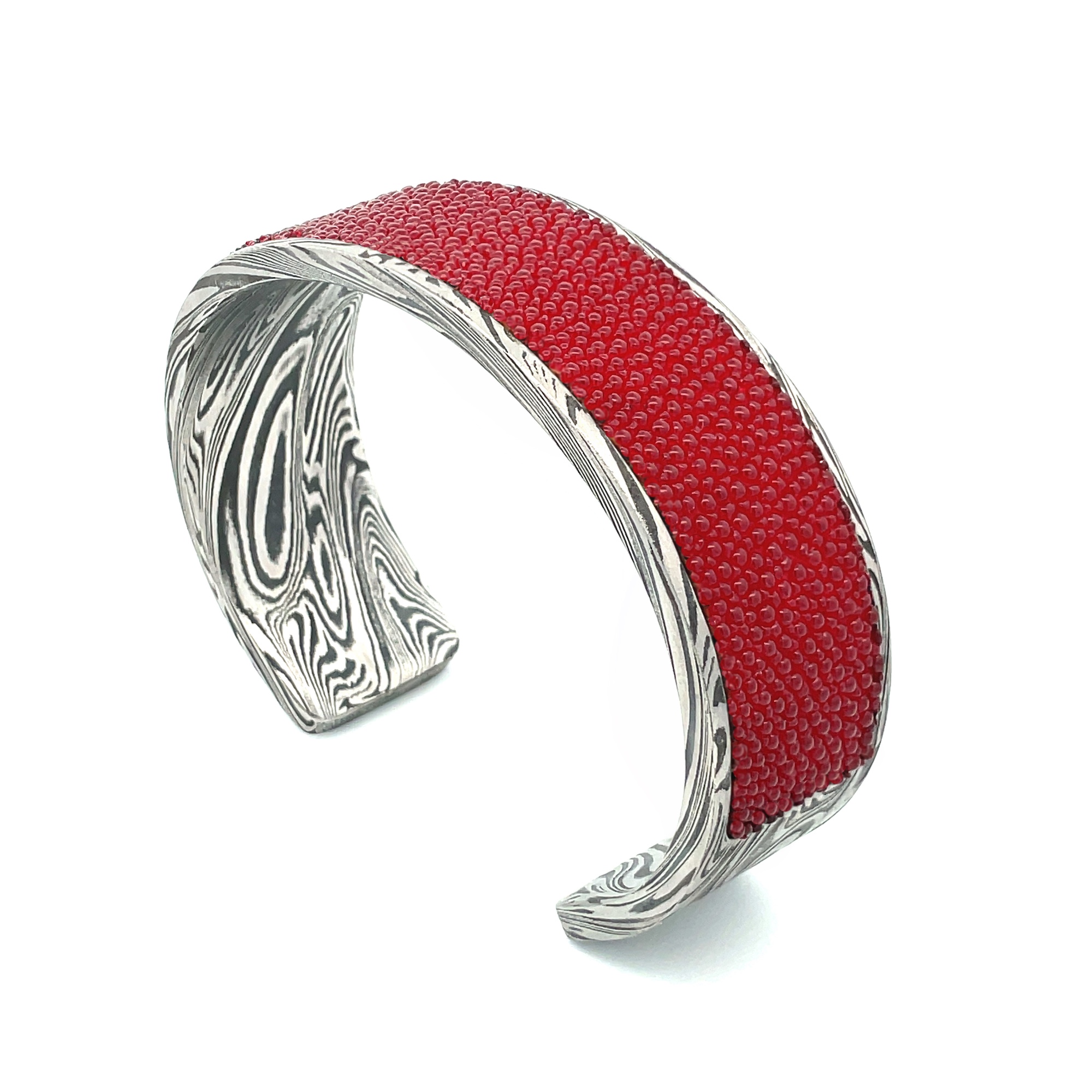 Damascus Cuff with Inlay - Stingray