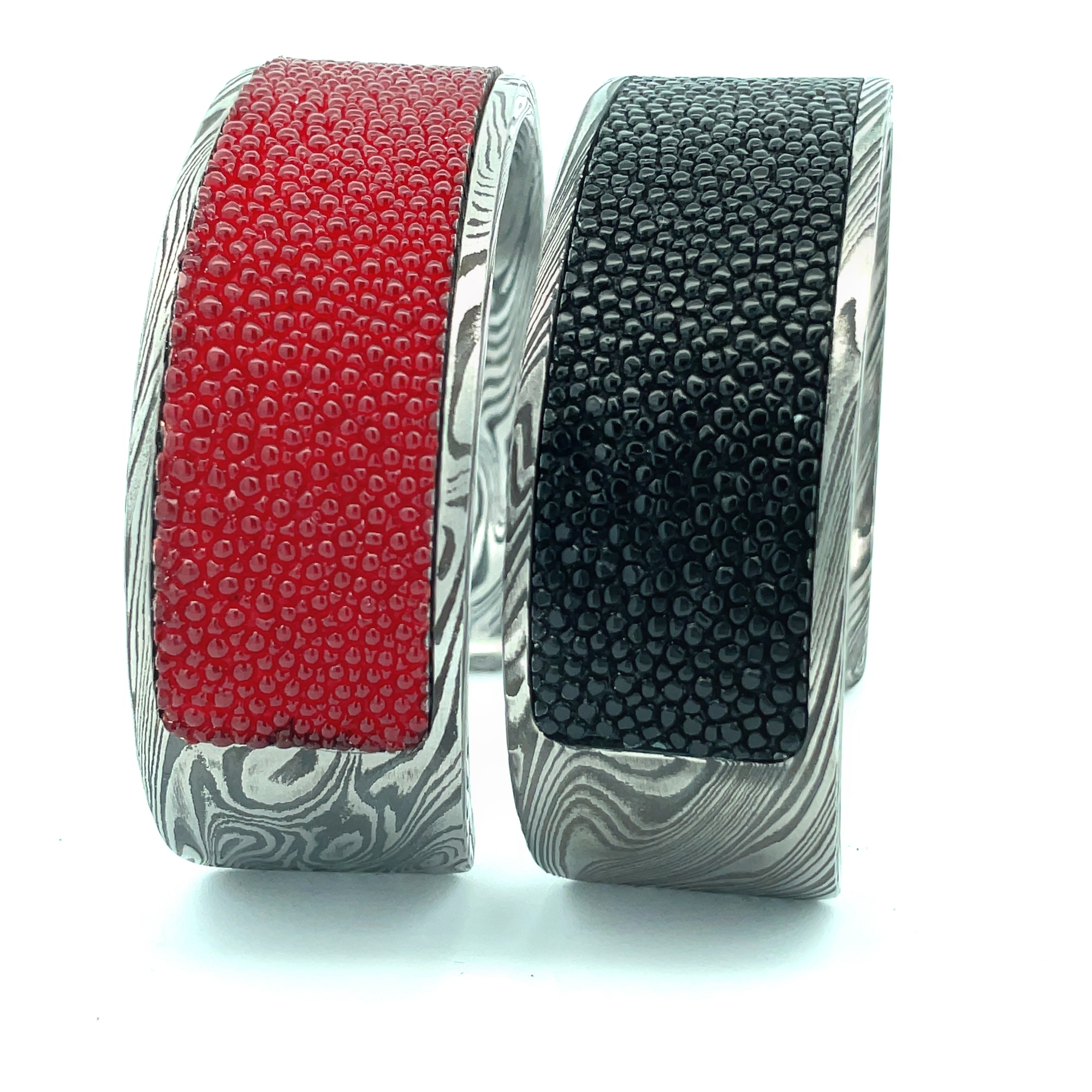 Damascus Cuff with Inlay - Stingray