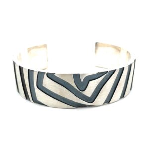 Silver Cuff: 20mm, Rose Engine